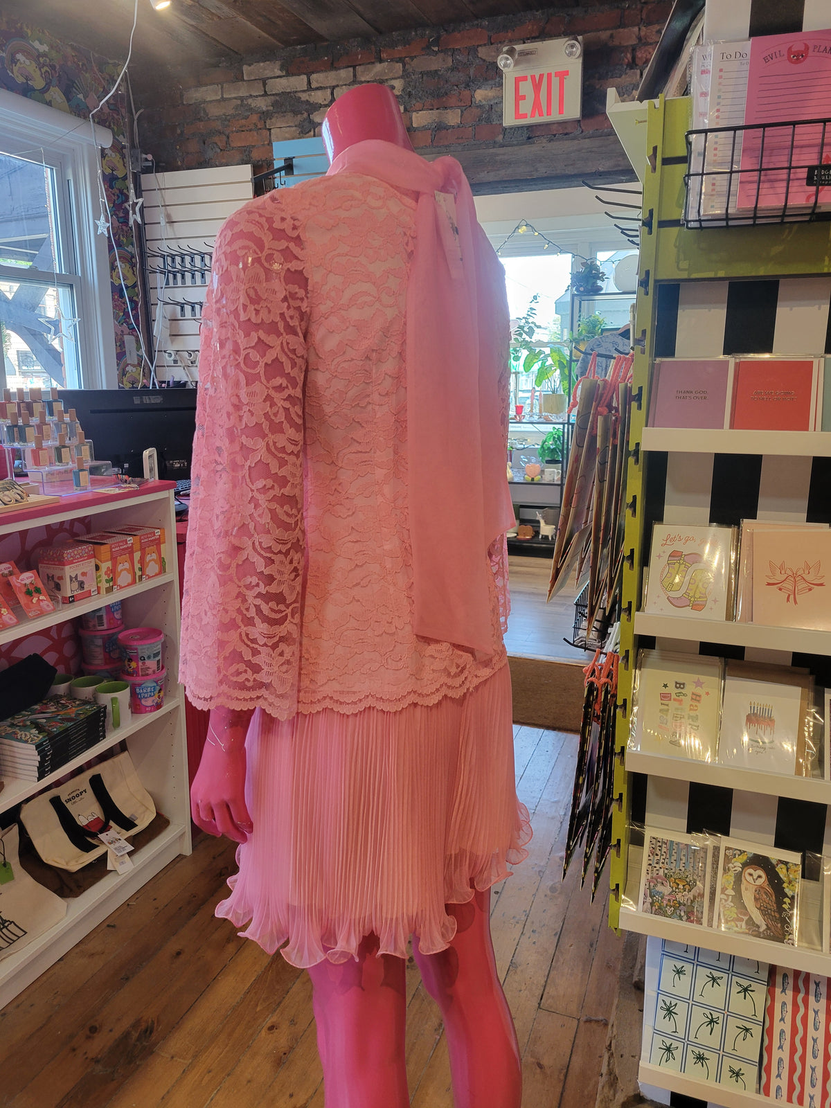 Vintage 1960s Pink Lace Cocktail dress- size small