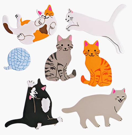 Autocollants brillants de chats assortis