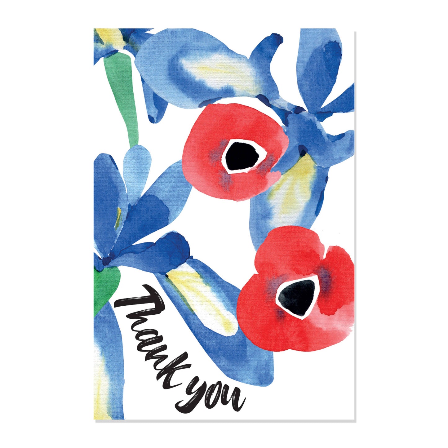 16 Thank You Cards Watercolour Flowers