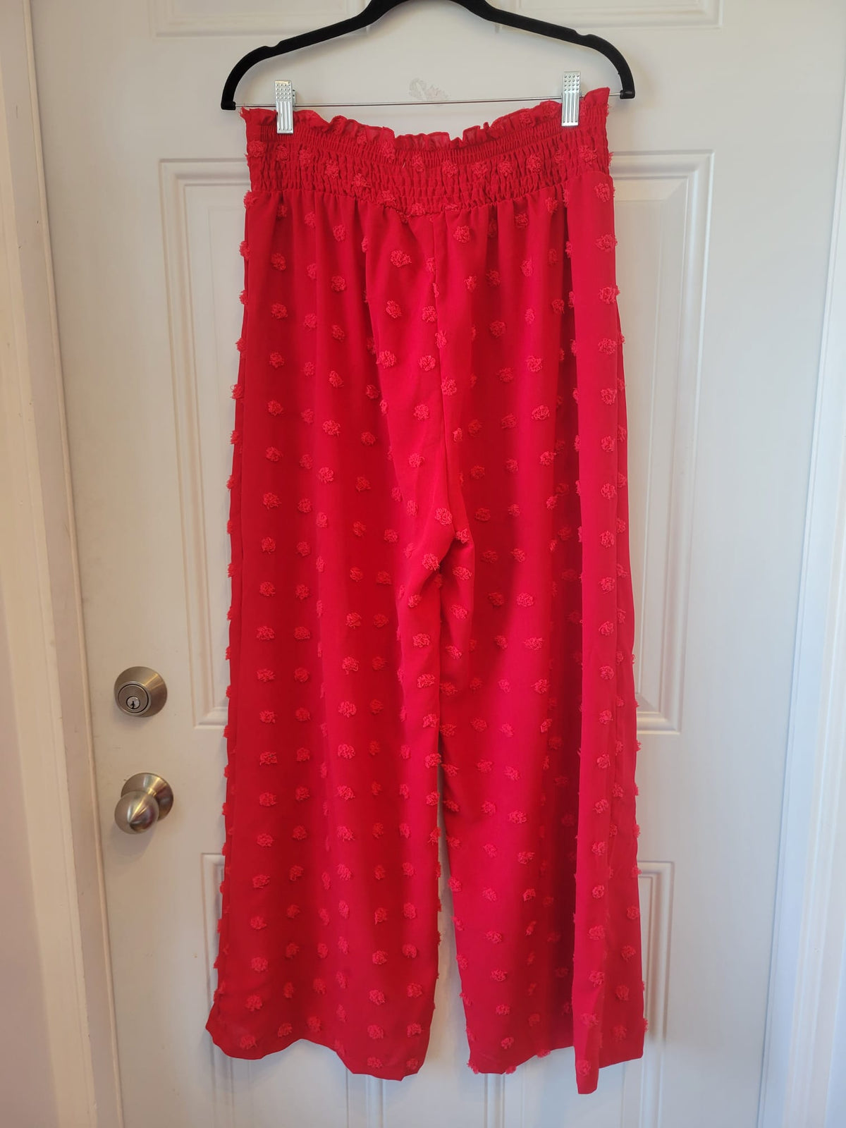 Red high-waisted wide-leg pants - size Extra Large