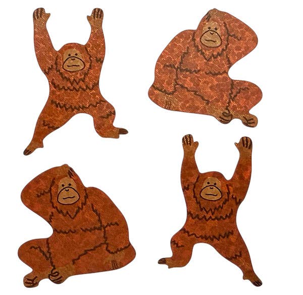 Sparkle Orangutan Stickers Vintage Inspired