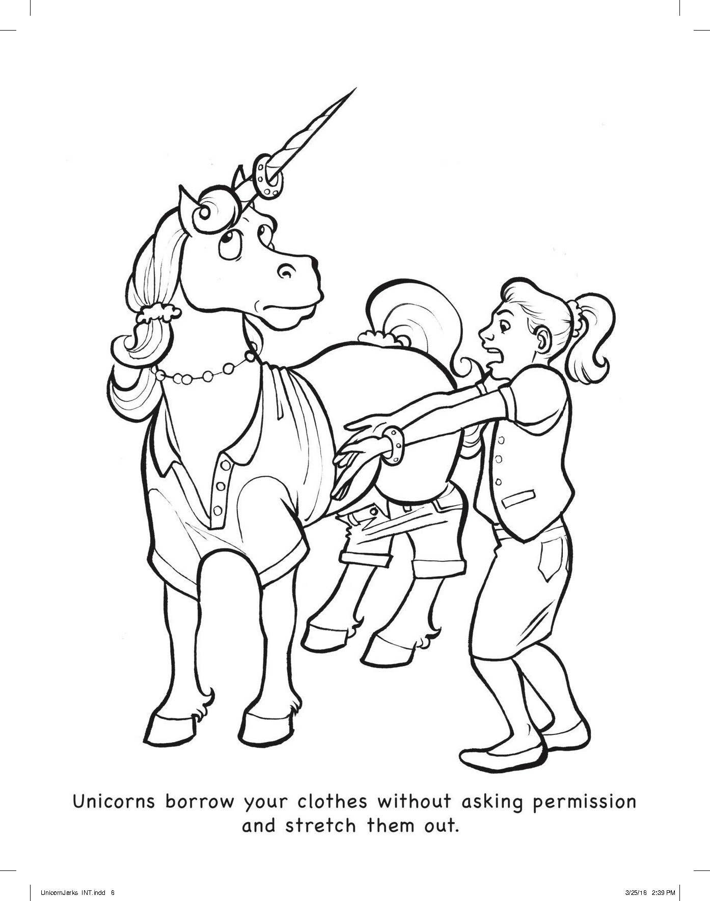 Unicorns Are Jerks Colouring Book