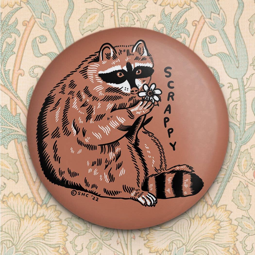 Scrappy Raccoon Magnet | Fridge Magnet