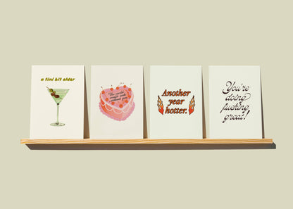 A Tini Bit Older Martini Birthday Greeting Card