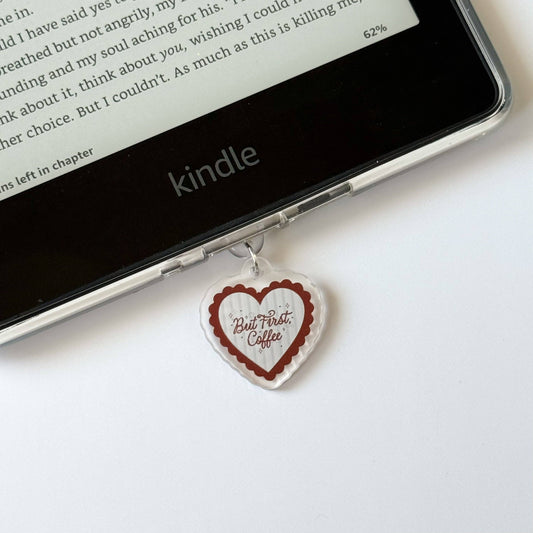 USB-C Port Charm - But First, Coffee