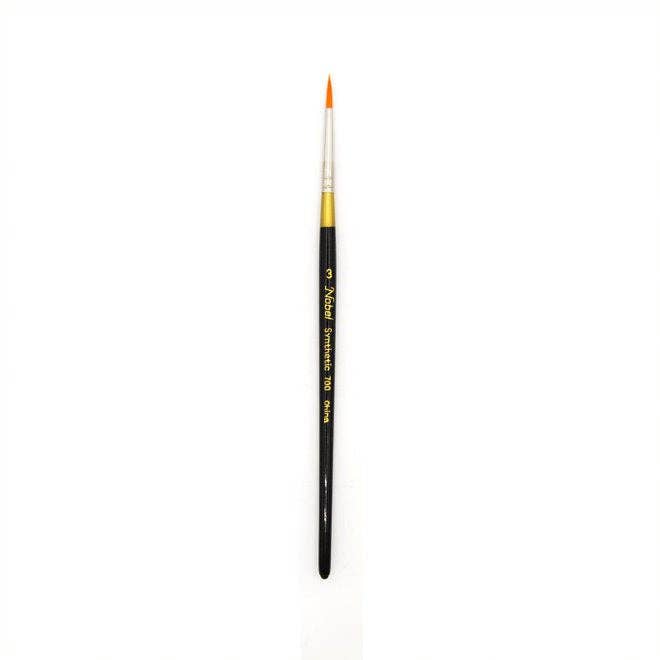 Detail - Golden Synthetic Hair Brush - Round