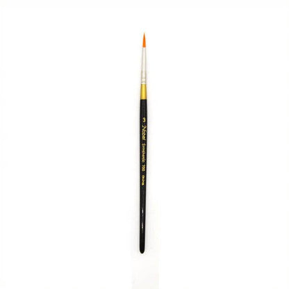 Detail - Golden Synthetic Hair Brush - Round