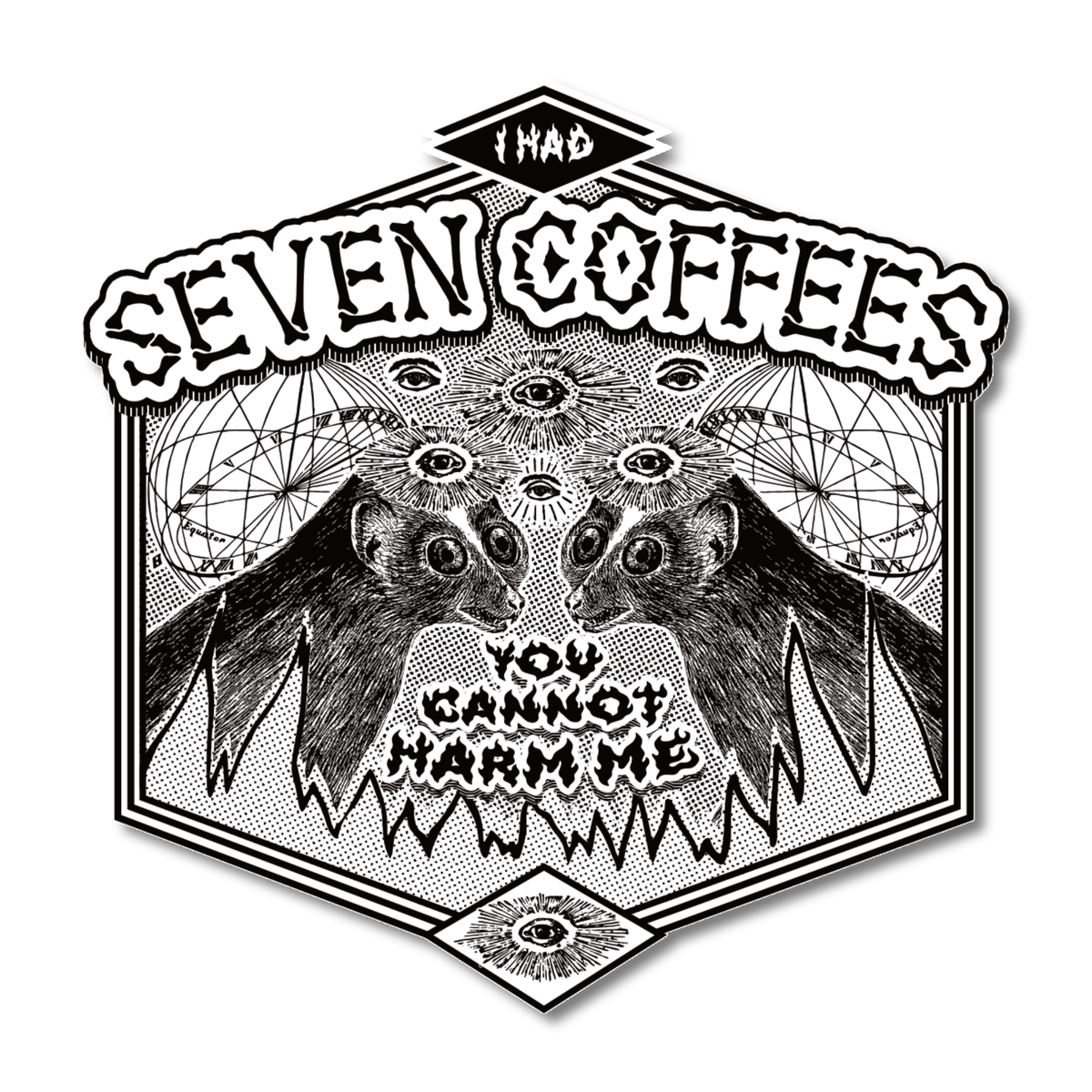 “Seven Coffees” Vinyl Sticker