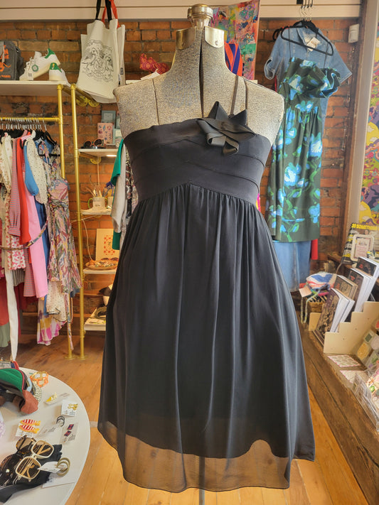 Vintage Max Studio Black Silk Mini Dress