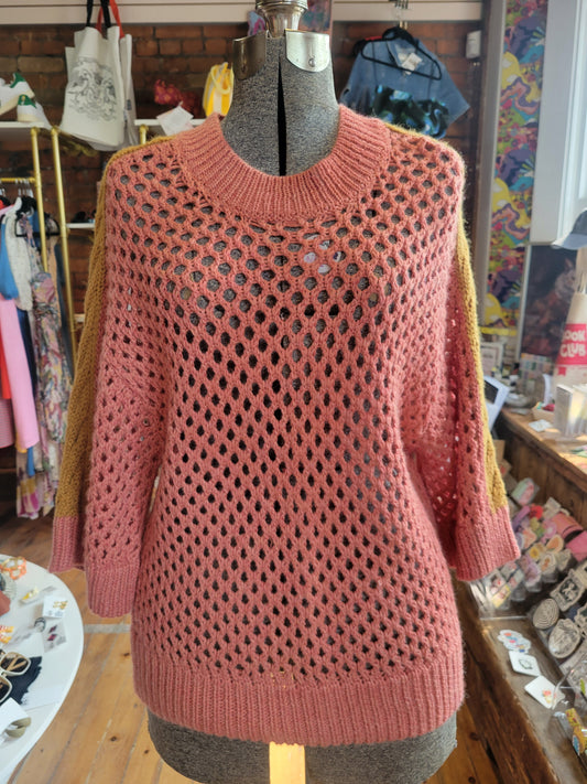 Rachel Comey Knit Sweater with Yellow Sleeve Stripe