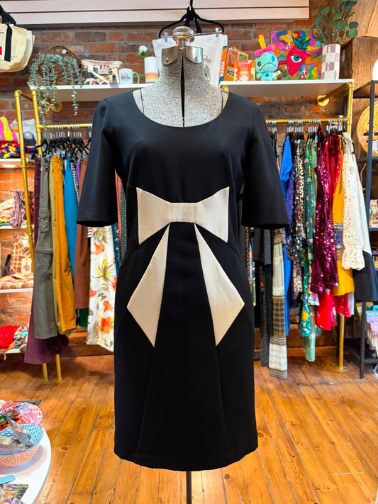 Love Moschino Black & White Bow print dress - Size 8 Ladies US