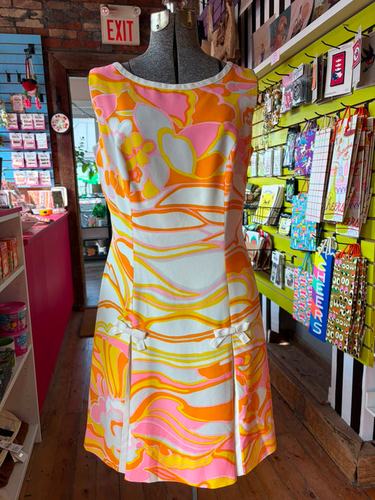 Robe mod vintage Cover Girl of Miami des années 60 - Taille M/L