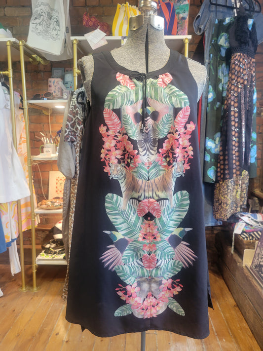 Robe imprimée tropicale noire Gentle Fawn Paradise - Taille S