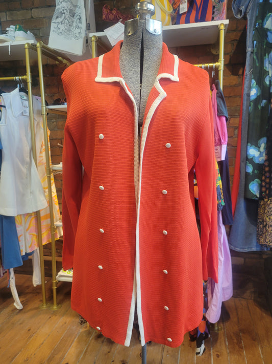 Cardigan-veste croisé en maille style Mod, années 60 - Taille M/L