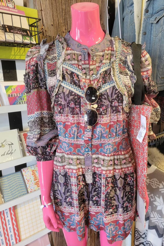 Sea New York "Brooke" border print romper - Size 8 Ladies US