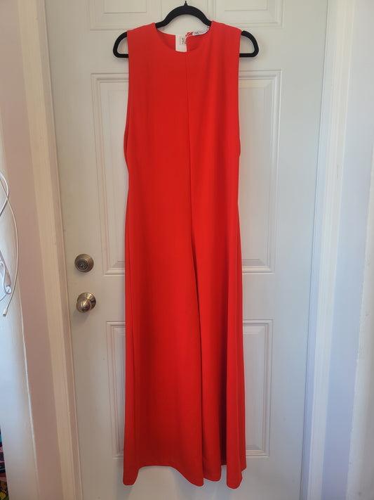 Combinaison palazzo large en crêpe rouge Zara - Taille M