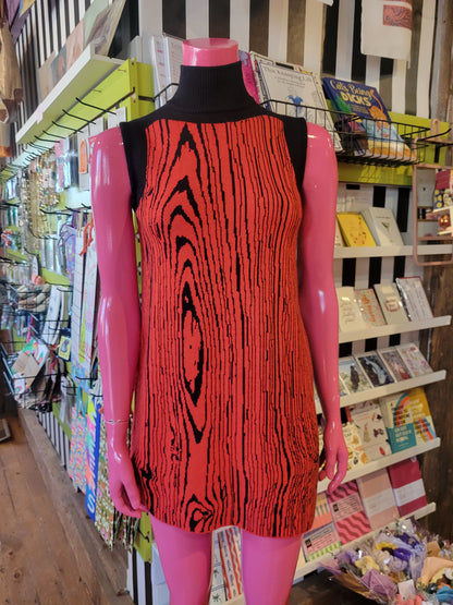 ZUCZUG  faux-bois abstract print mini knit dress - Small