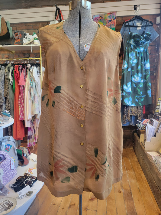Vintage 1990s Semi-Sheer sleeveless vest dress- size Medium to Large
