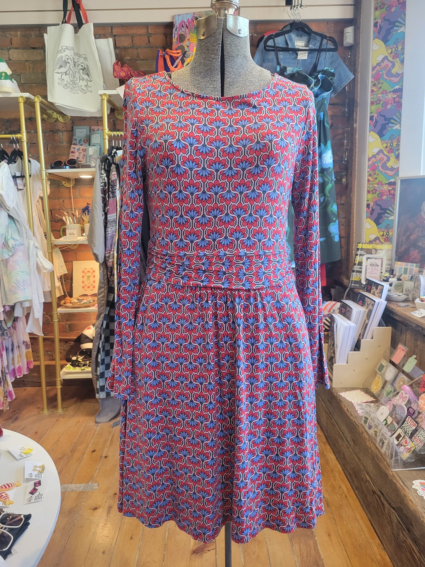 Boden Abigail Long Sleeve Jersey Dress - size 8