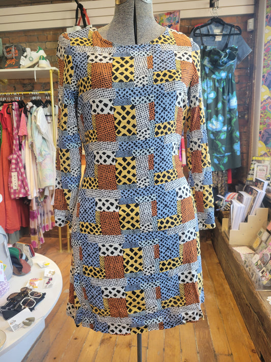 Compañía Fantástica Patchwork Print Mini Dress - size Small