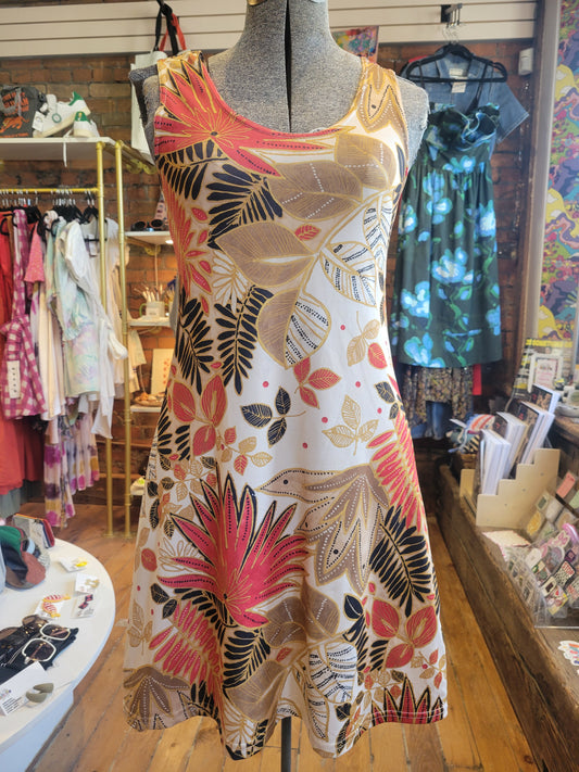 Tropical print tank dress- size Small