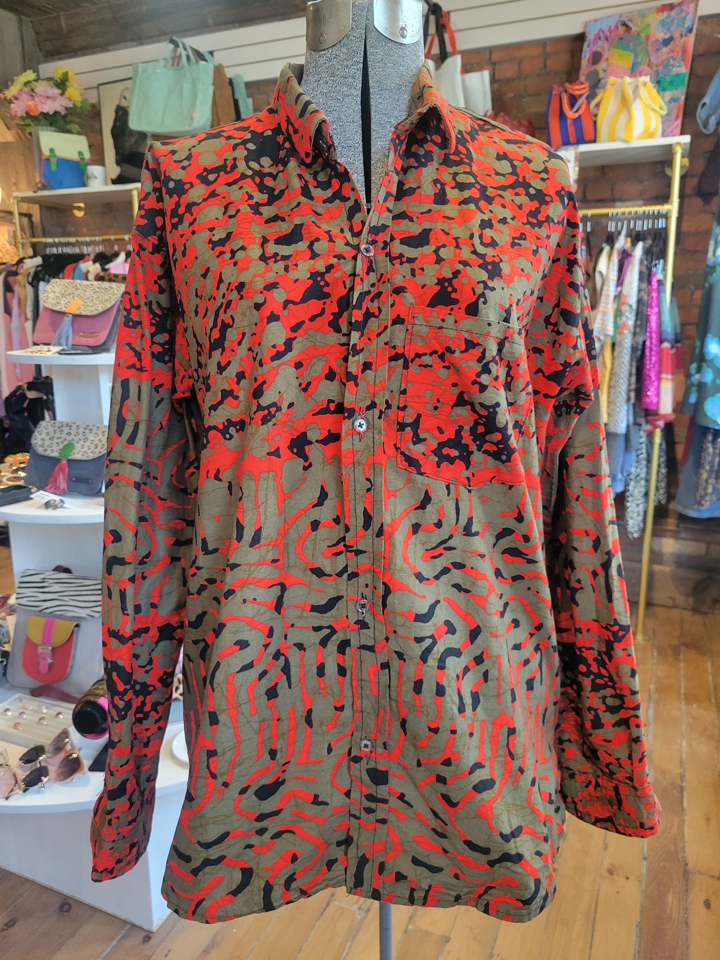 Chemise boutonnée Aloha à imprimé camouflage léopard - taille XL