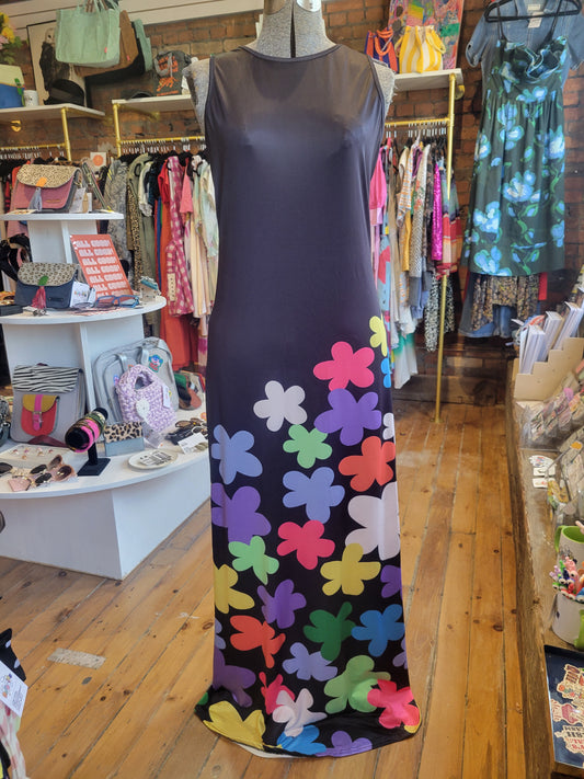 Pop Art graphic flower maxi dress - Size Small