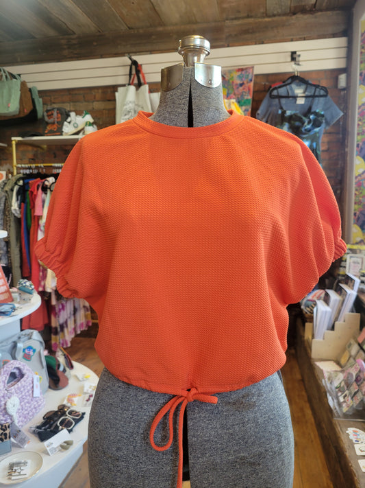 Vibrant Orange short-sleeved Gomorn top - size 4