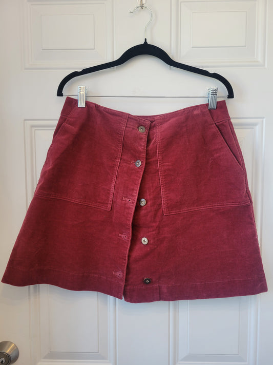 Mini-jupe en velours côtelé Uniqlo Berry - taille 10