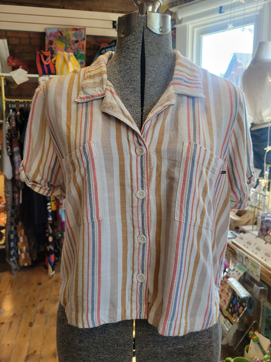 Chemise boutonnée à rayures verticales Volcom - taille Large
