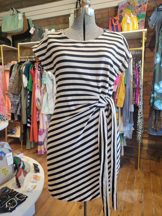 Anthropologie Saturday Sunday Yael Striped Side-Tie dress - size Small