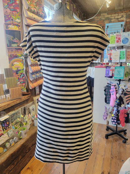 Anthropologie Saturday Sunday Yael Striped Side-Tie dress - size Small