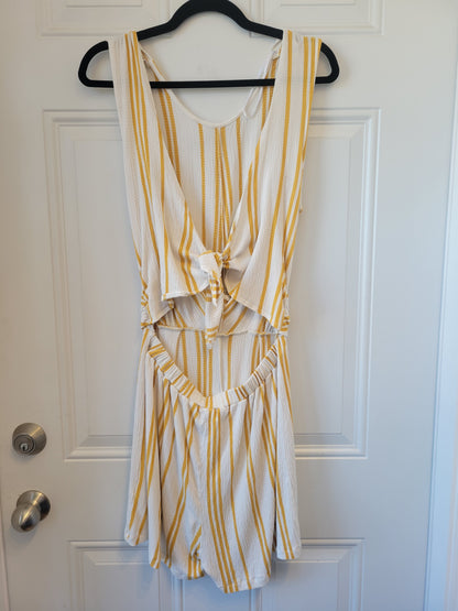 Love Tree Vertical Striped Romper - size Large