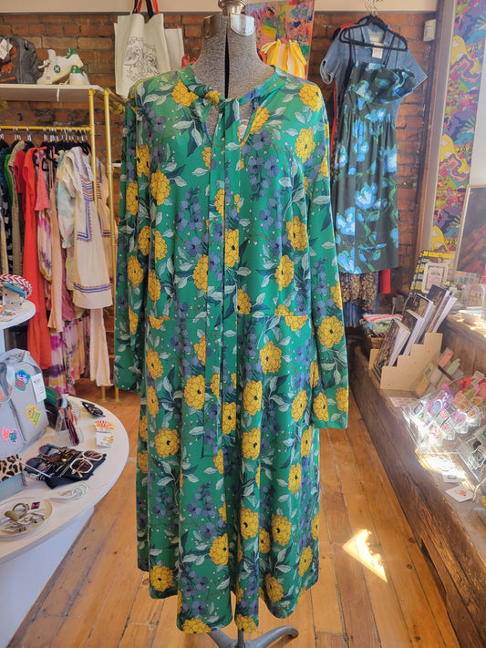 ELOQUII Tie-Neck Midi dress in Floral Fantasy - size 20