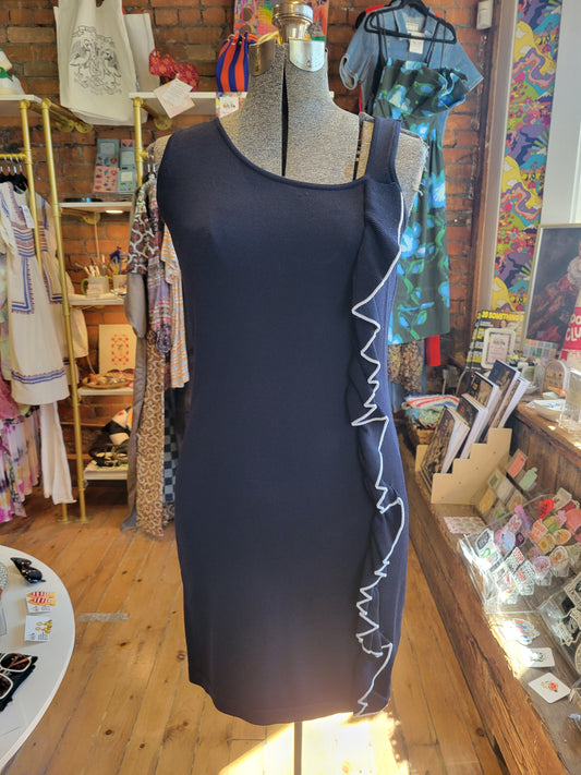 Adrienne Vittadini Asymmetric Knit Sheath dress - size Small