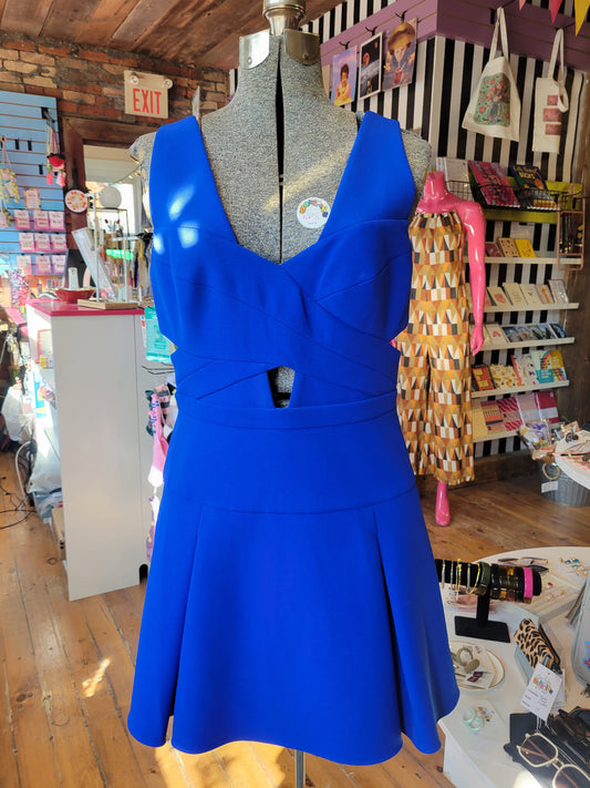 BCBGMAXAZRIA Royal Blue Harlie Cutout dress - size 10