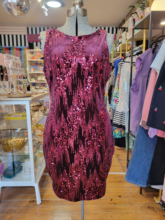 Mini-robe émeraude Sundae bordeaux à sequins - taille Large