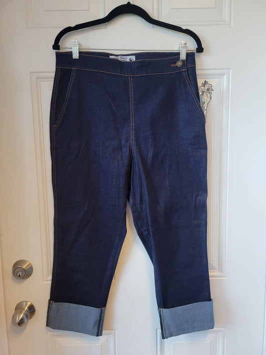Retro Hell Bunny Charlie Denim Capri pants - size Large
