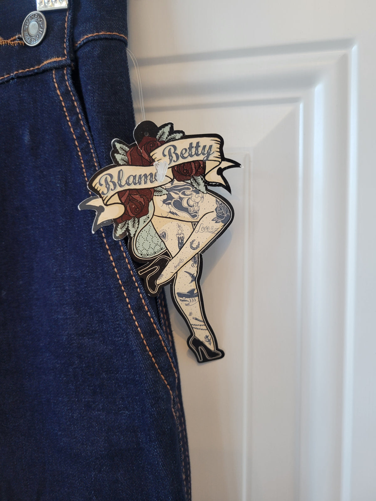 Retro Hell Bunny Charlie Denim Capri pants - size Large