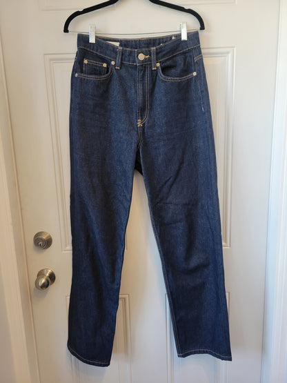 Jean droit taille haute Zara délavage foncé - taille 6