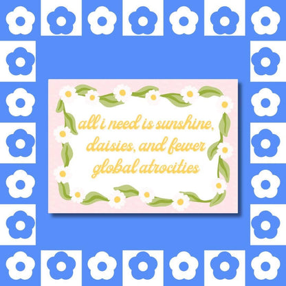 Sunshine Daisies & Fewer Global Atrocities - Sticker