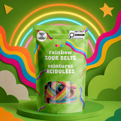 Sour Rainbow Belts | Tangy Fruity Chewy Sweets | 325g