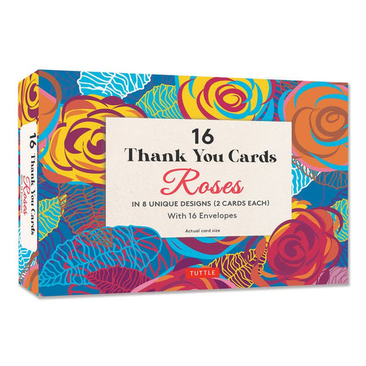16 Thank You Cards, Roses