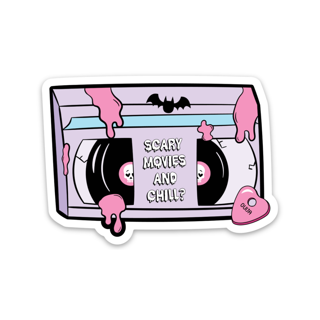 Scary Movies And Chill - Weatherproof Sticker
