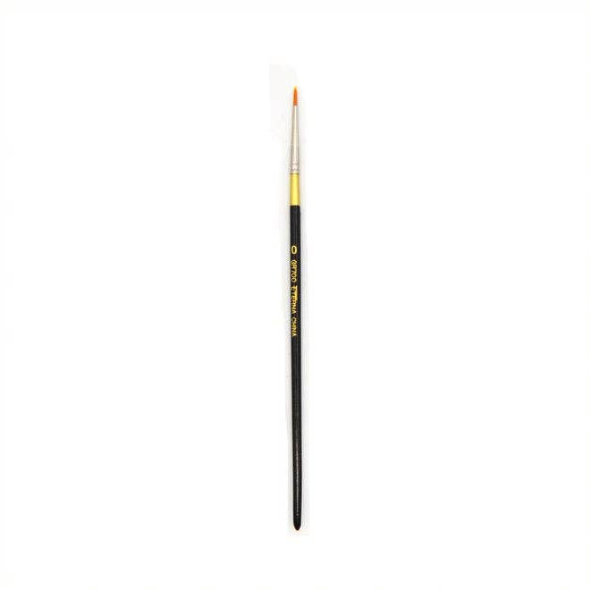 Detail - Golden Synthetic Hair Brush - Round