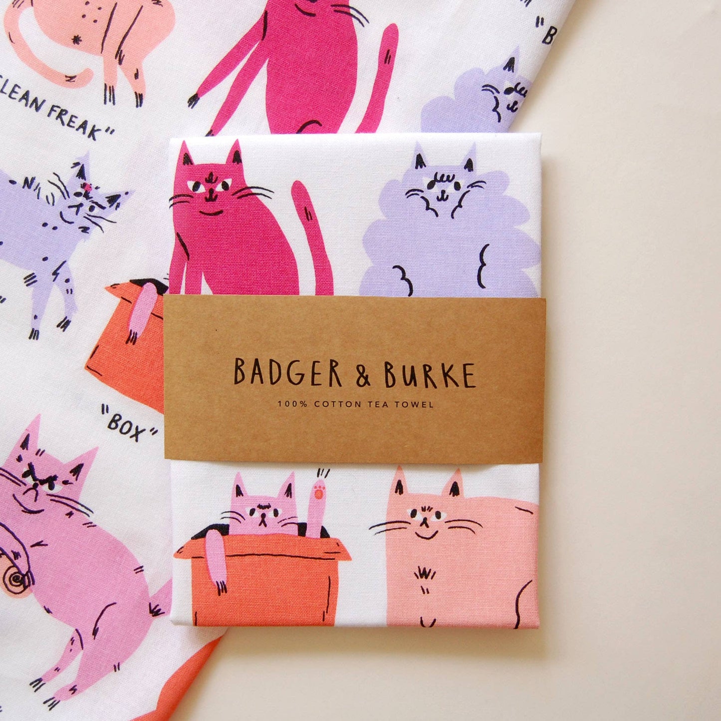 "Famous Cat Breeds" Tea Towel