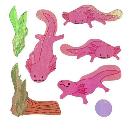 Autocollants d'axolotl perle Créatures amusantes