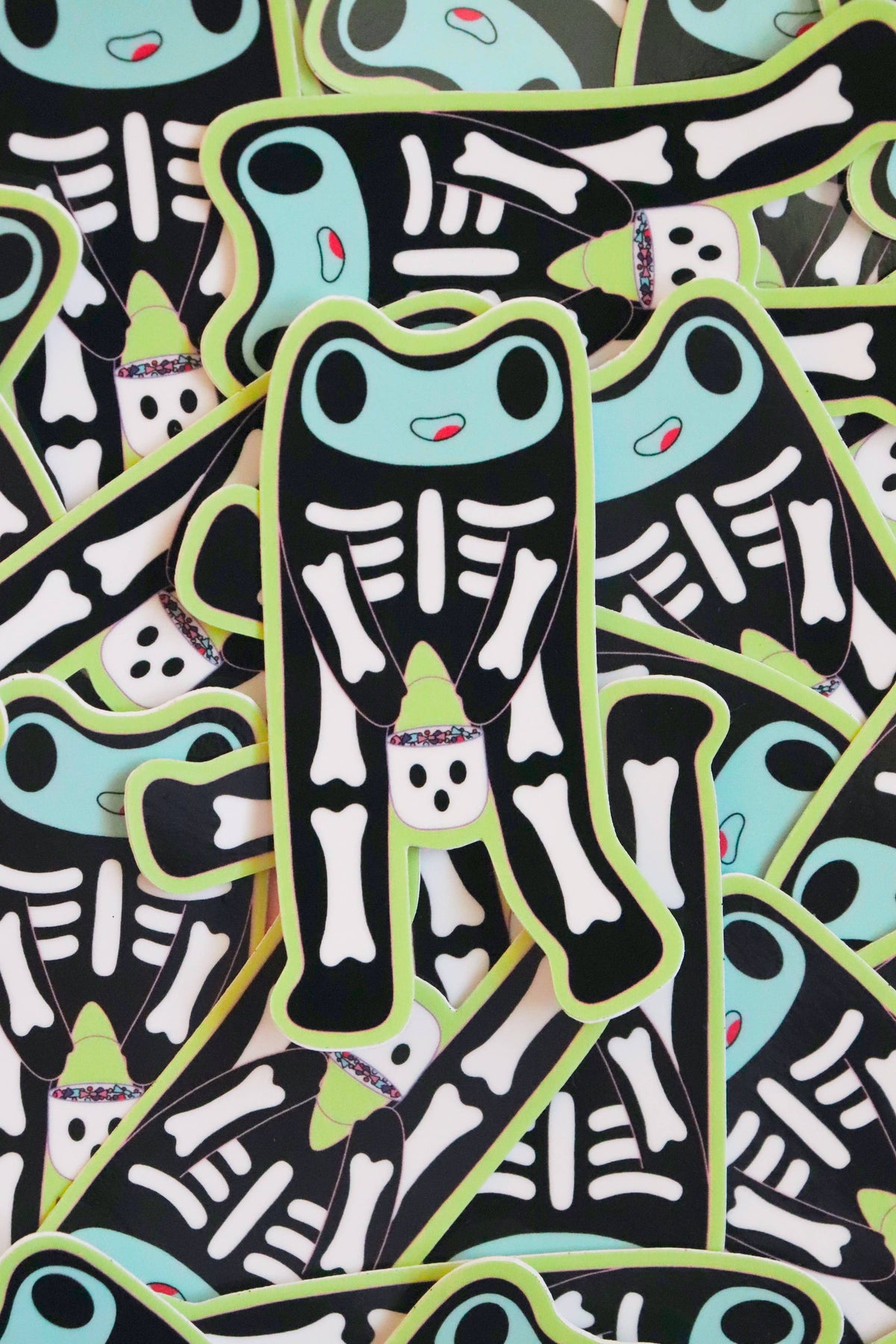 Steve the Skeleton Froggie | Glossy Waterproof Vinyl Sticker