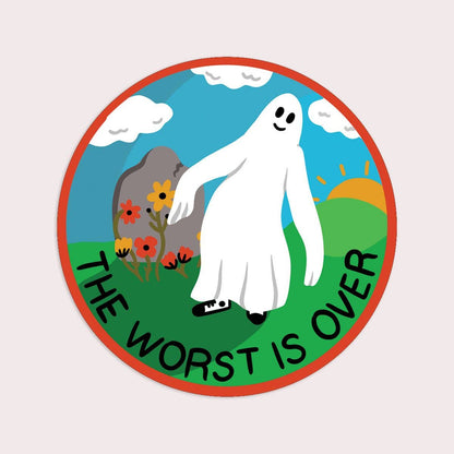 The Worst is Over Sticker | Waterproof Vinyl Sticker