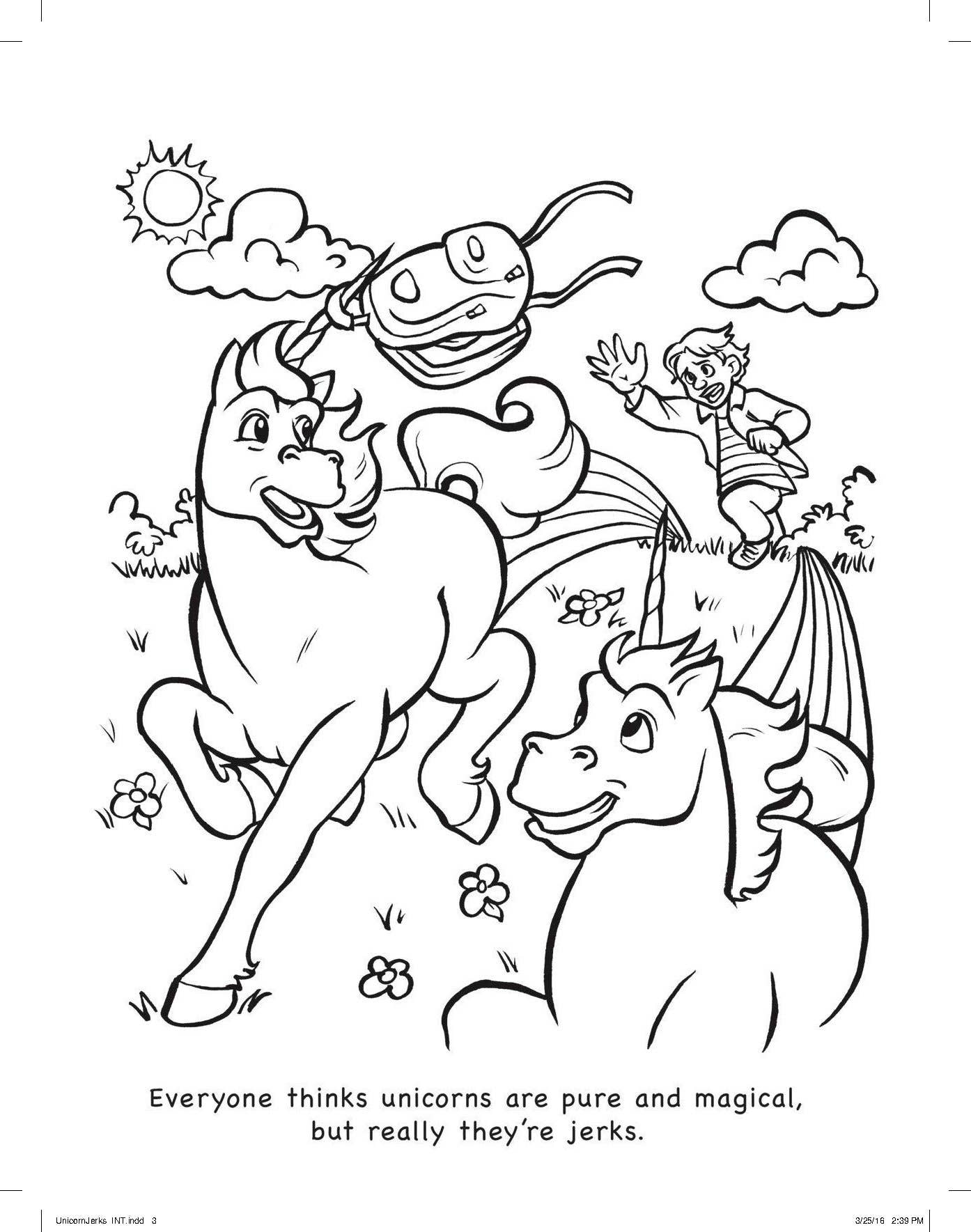 Unicorns Are Jerks Colouring Book